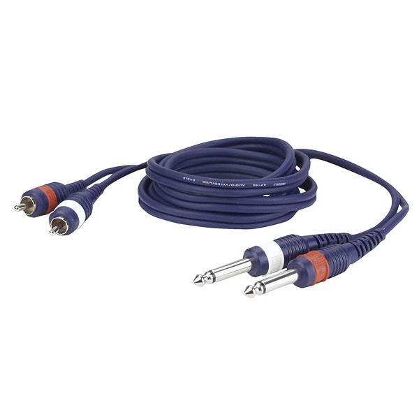 Dap Audio Kabel 2x Cinchstecker -&gt; 2x Klinke m 6,3mm 3m