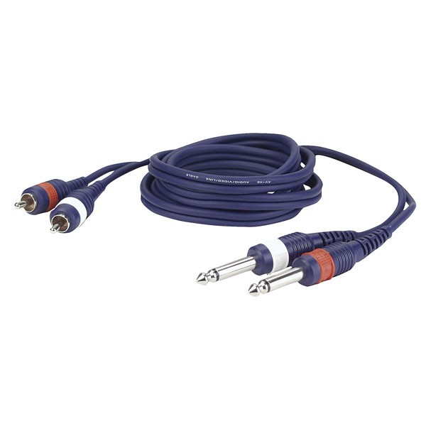 Dap Audio Kabel 2x Cinchstecker -&gt; 2 x 6,35 Klinkestecker mono